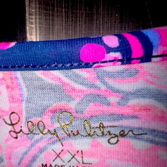 Lilly Pulitzer Pink and Blue Patterned Dress women size XXL 18 20 - Picture 3 of 6